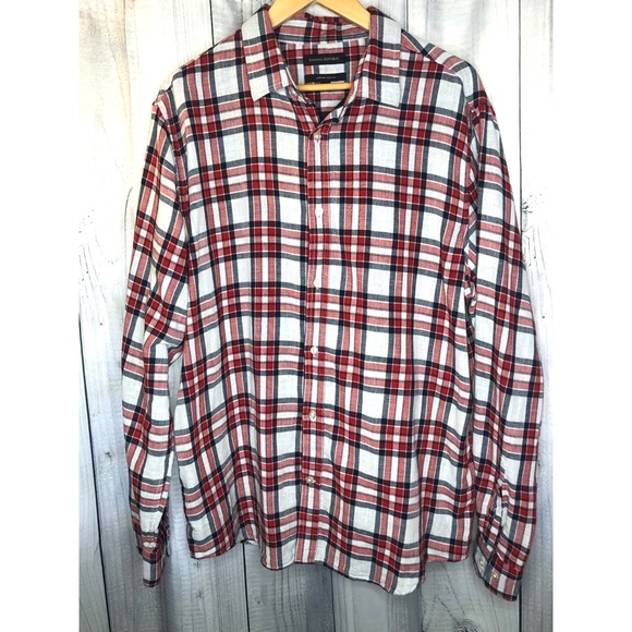 Banana Republic Other - BANANA REPUBLIC Untucked Slim Fit Plaid Shirt XL